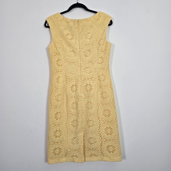 ADRIANNA PAPELL Womens Sleeveless Eyelet Sheath Dress SZ 12 Cocktail Wedding - Picture 3 of 9